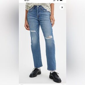 Women’s NWT Anthropologie x Levis Wedgie Straight 25x28 Denim Medi Jeans